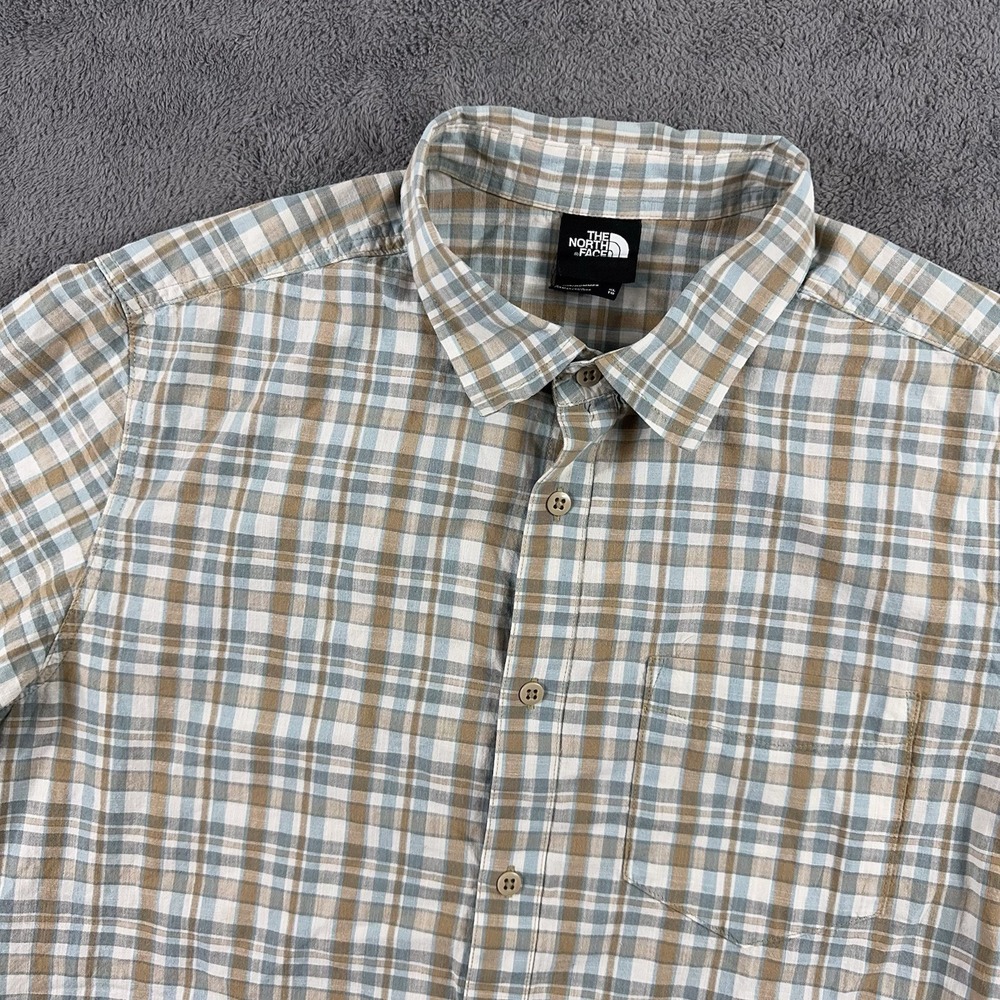 The‎ North Face Shirt Mens XL Plaid Short Sleeve Button Up Casual Camp Outdoor